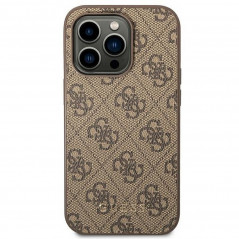 Kryt Guess 4G Gold Logo na Apple iPhone 14 Pro Elegantní  Hnědý