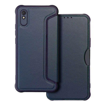Peněženkové pouzdro Razor Book na XIAOMI Redmi 9I Uhlíkové vlákno, Karbonový vzor  Modrý