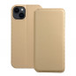 Peněženkové pouzdro Dual Pocket book na Apple iPhone 14 Plus Zlatý 