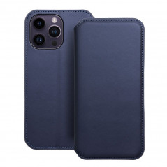 Peněženkové pouzdro Dual Pocket book na Apple iPhone 14 Pro Max Tmavší modrý 