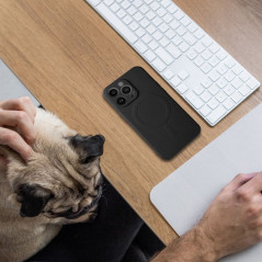 Kryt Silicone Mag Cover na Apple iPhone XS Max MagSAFE  Černý