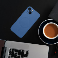 Kryt Silicone Mag Cover na Apple iPhone 12 mini MagSAFE  Modrý