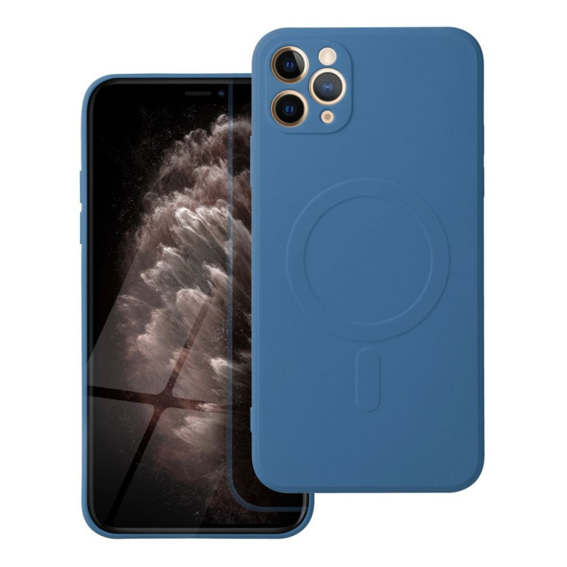Kryt Silicone Mag Cover na Apple iPhone XS Max MagSAFE  Modrý