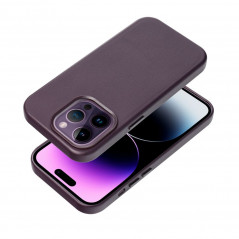 Kryt Leather Mag Cover na Apple iPhone 14 Elegantní  MagSAFE  Tmavě fialový (violet)