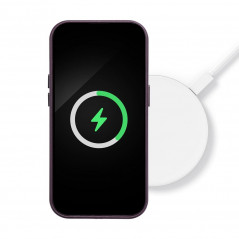 Kryt Leather Mag Cover na Apple iPhone 14 Elegantní  MagSAFE  Tmavě fialový (violet)