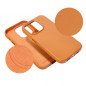 Kryt Leather Mag Cover na Apple iPhone 14 Elegantní  MagSAFE  Oranžový
