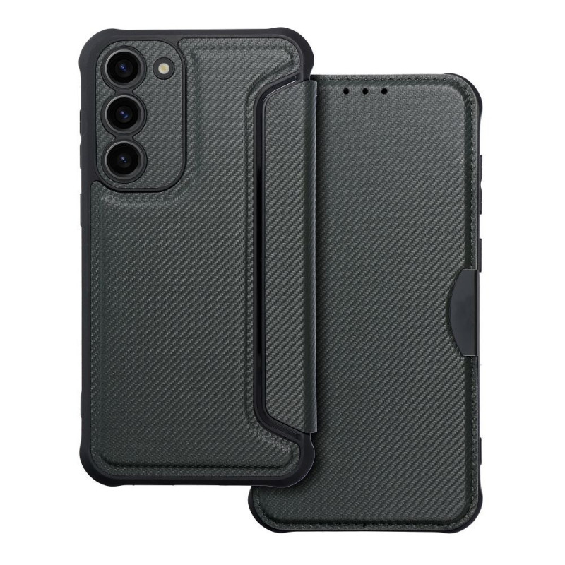 Peněženkové pouzdro Razor Book na Samsung Galaxy S23 Plus 5G Uhlíkové vlákno, Karbonový vzor  Černý