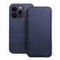 Peněženkové pouzdro Dual Pocket book na Apple iPhone 14 Pro Tmavší modrý