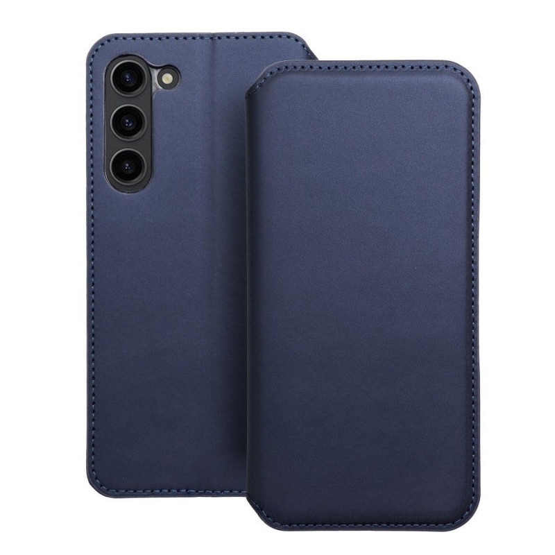 Peněženkové pouzdro Dual Pocket book na Samsung Galaxy S23 Plus 5G Tmavší modrý