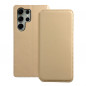 Peněženkové pouzdro Dual Pocket book na Samsung Galaxy S23 Ultra 5G Zlatý