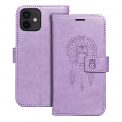 Peněženkové pouzdro MEZZO Book na Apple iPhone 12 Pro Lapač snů  Fialový (Purple)