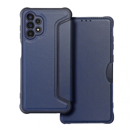Peněženkové pouzdro Razor Book na Samsung Galaxy A32 LTE Uhlíkové vlákno, Karbonový vzor  Modrý