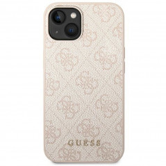 Kryt Guess 4G Gold Logo na Apple iPhone 14 Plus Elegantní  Růžový