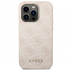 Kryt Guess 4G Gold Logo na Apple iPhone 14 Pro Elegantní  Růžový