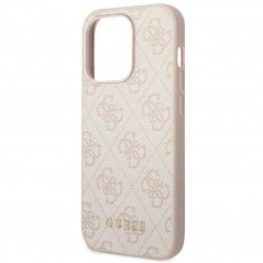 Kryt Guess 4G Gold Logo na Apple iPhone 14 Pro Elegantní  Růžový