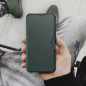 Peněženkové pouzdro Razor Book na Samsung Galaxy A13 5G Uhlíkové vlákno, Karbonový vzor  Tmavě zelený