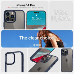 Kryt Spigen Ultra Hybrid na Apple iPhone 14 Pro Křišťálově čistý  Námořnická modrá