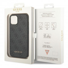 Kryt Guess 4G Gold Logo na Apple iPhone 14 Elegantní  Šedý