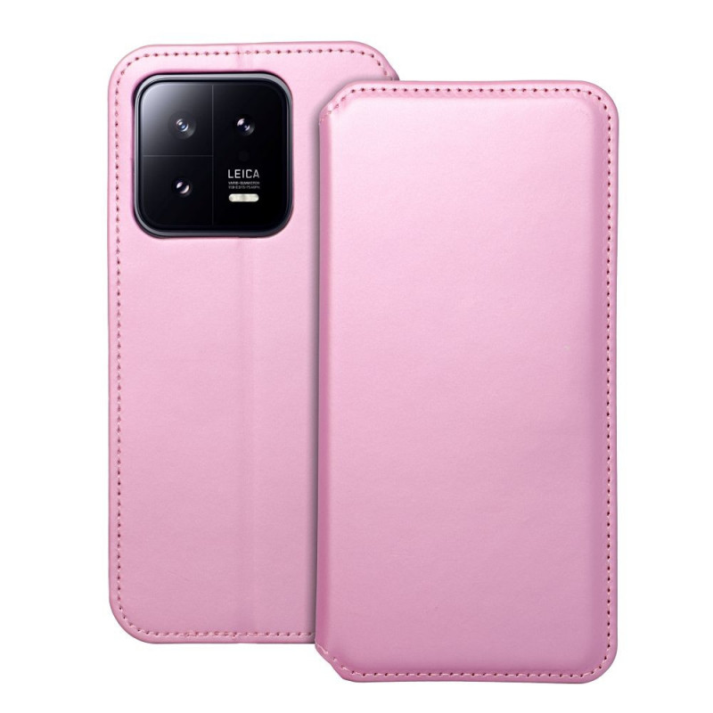 Peněženkové pouzdro Dual Pocket book na XIAOMI 13 Pro Světle růžový