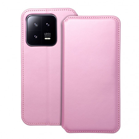 Peněženkové pouzdro Dual Pocket book na XIAOMI 13 Pro Světle růžový