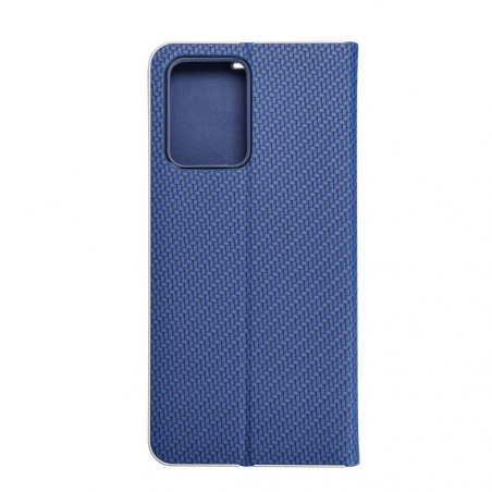 Peněženkové pouzdro LUNA Book Carbon na XIAOMI Redmi Note 12 5G Uhlíkové vlákno, Elegantní  Modrý
