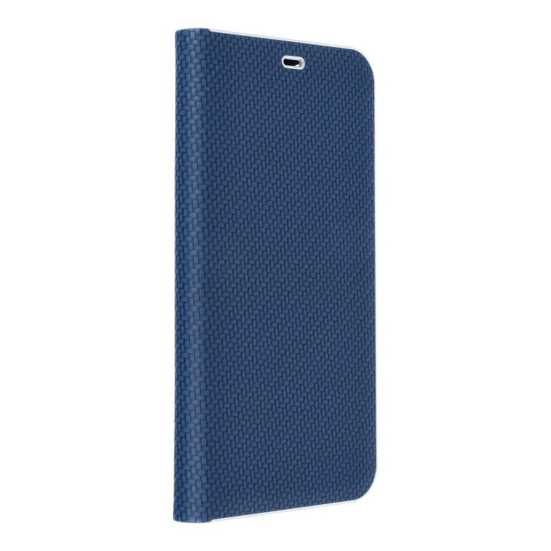 Peněženkové pouzdro LUNA Book Carbon na XIAOMI Redmi Note 12 Pro Plus 5G Uhlíkové vlákno, Elegantní  Modrý