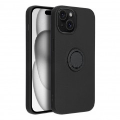 Kryt Silicone ring na Apple iPhone 15 Černý