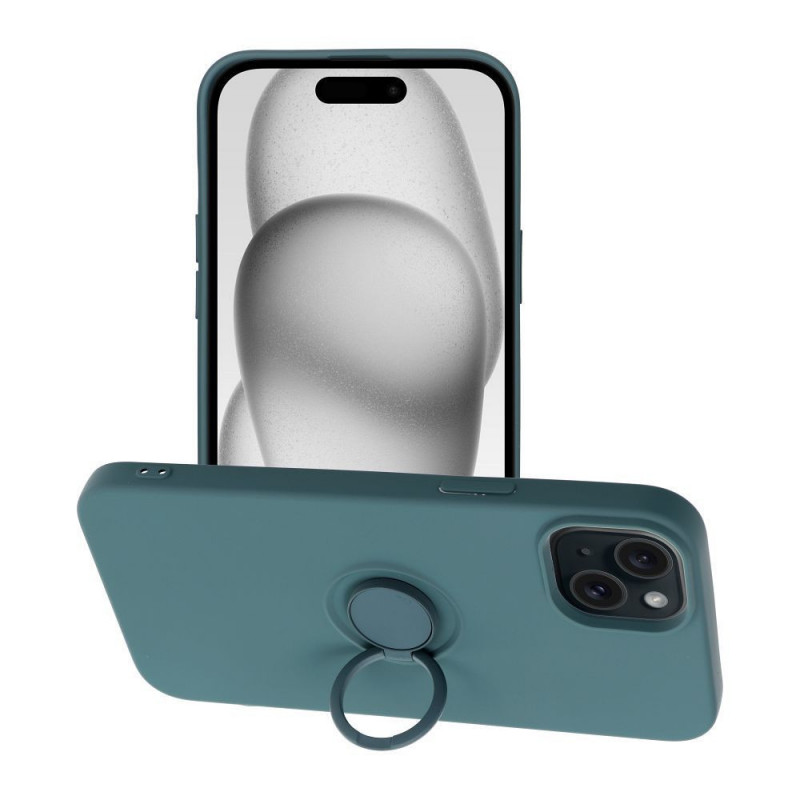 Kryt Silicone ring na Apple iPhone 15 Plus Zelený