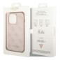 Kryt Guess 4G Gold Logo na Apple iPhone 14 Pro Max Elegantní  Růžový