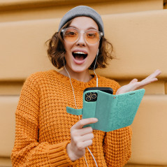 Peněženkové pouzdro MEZZO Book na Apple iPhone 14 Plus Mandala  Zelený