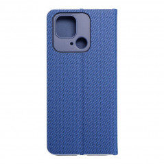 Peněženkové pouzdro LUNA Book Carbon na XIAOMI Redmi 10C Uhlíkové vlákno, Elegantní  Modrý