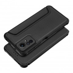 Peněženkové pouzdro Razor Book na XIAOMI Redmi Note 12s Uhlíkové vlákno, Karbonový vzor  Černý