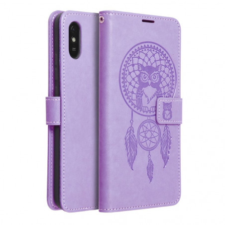 Peněženkové pouzdro MEZZO Book na XIAOMI Redmi 9I Lapač snů  Fialový (Purple)