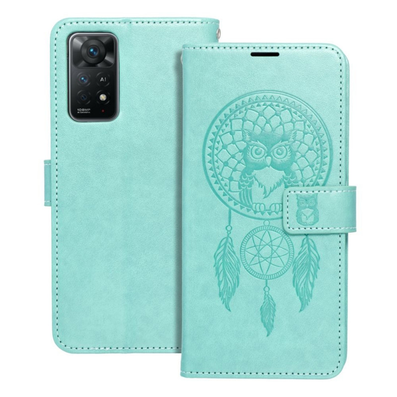 Peněženkové pouzdro MEZZO Book na XIAOMI Redmi Note 11S Lapač snů  Zelený