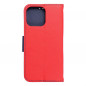 Peněženkové pouzdro Fancy Book na Apple iPhone 15 Pro Max Červený / Námořnická modrá