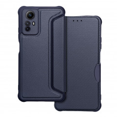 Peněženkové pouzdro Razor Book na XIAOMI Redmi Note 12s Uhlíkové vlákno, Karbonový vzor  Modrý