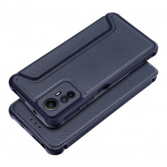 Peněženkové pouzdro Razor Book na XIAOMI Redmi Note 12s Uhlíkové vlákno, Karbonový vzor  Modrý