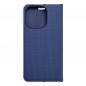 Peněženkové pouzdro LUNA Book Carbon na Apple iPhone 15 Pro Uhlíkové vlákno, Elegantní  Modrý