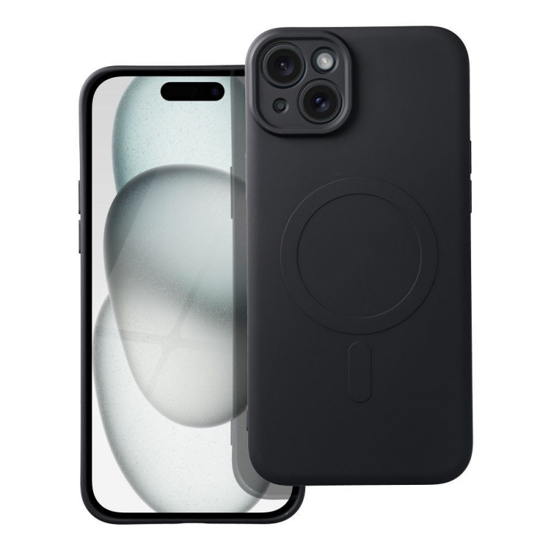 Kryt Silicone Mag Cover na Apple iPhone 15 Plus MagSAFE  Černý