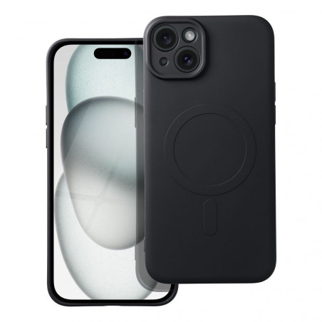 Kryt Silicone Mag Cover na Apple iPhone 15 Plus MagSAFE  Černý