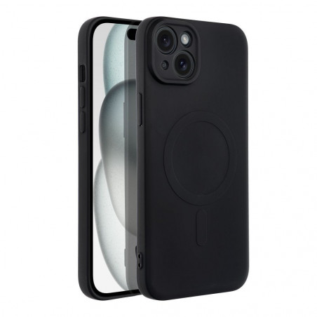 Kryt Silicone Mag Cover na Apple iPhone 15 Plus MagSAFE  Černý