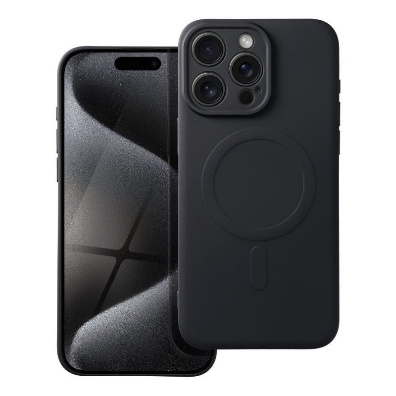 Kryt Silicone Mag Cover na Apple iPhone 15 Pro Max MagSAFE  Černý