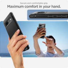 Kryt Spigen Armor na Google Pixel 7a Uhlíkové vlákno, Elegantní  Černý