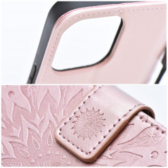 Peněženkové pouzdro MEZZO Book na Apple iPhone 15 Plus Mandala  Růžovo-zlatý