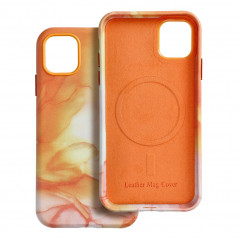 Kryt Leather Mag Cover na Apple iPhone 11 Elegantní  MagSAFE  Oranžová skvrna