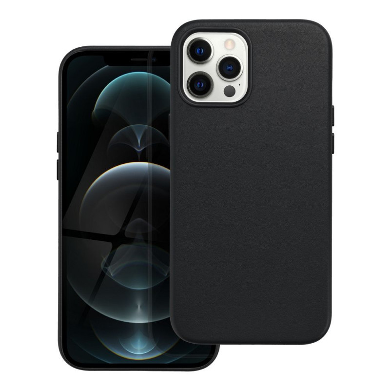 Kryt Leather Mag Cover na Apple iPhone 12 Pro Max Elegantní  MagSAFE  Černý