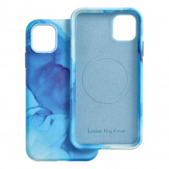 Kryt Leather Mag Cover na Apple iPhone 11 Pro Max Elegantní  MagSAFE  Modrá skvrna