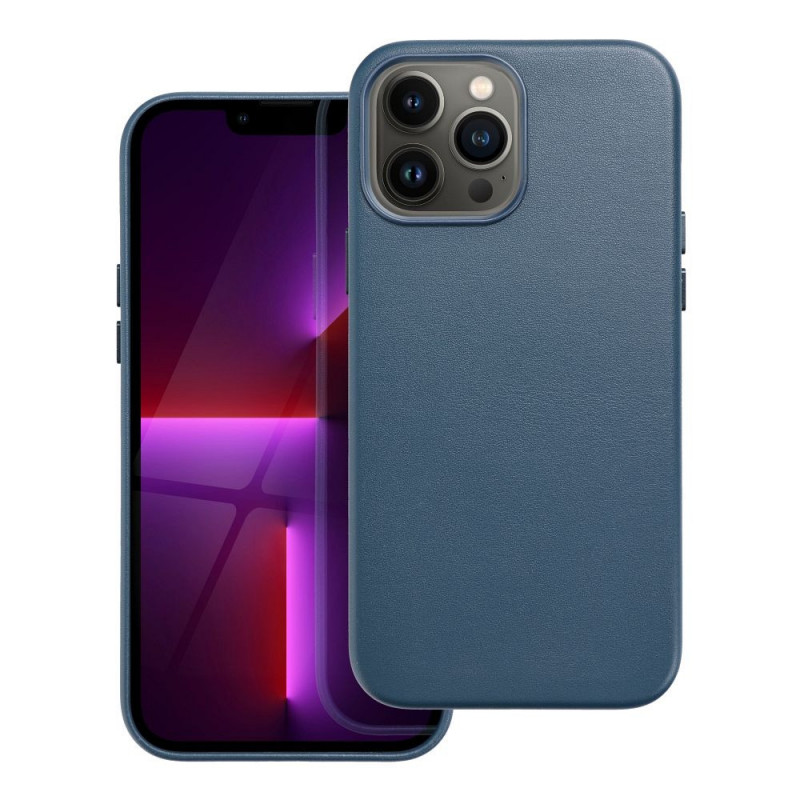 Kryt Leather Mag Cover na Apple iPhone 13 Pro Max Elegantní  MagSAFE  Indigový modrý