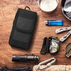 Univerzální pouzdro, Vertikální pouzdro Vertical Belt Holster OXFORD na Apple iPhone 13 Pro Černý