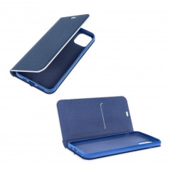 Peněženkové pouzdro LUNA Book Carbon na Samsung Galaxy A03 Uhlíkové vlákno, Elegantní  Modrý